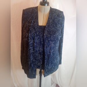 Alex Evenings Blue Embellished tank and jacket. SKU 19W